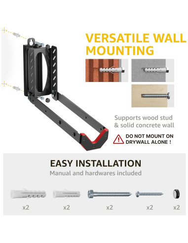 Soporte de Pared para Bicicleta monTEK Giratorio 35 kg