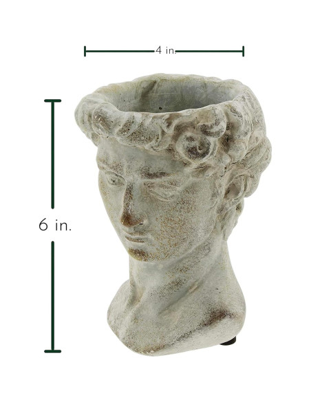 Maceta de Cemento La Colección Bridge Cabeza Griega 15.24 cm