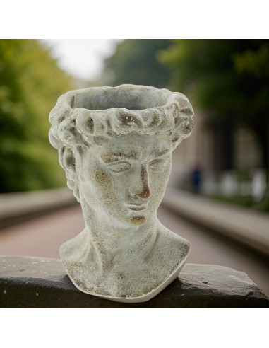 Maceta de Cemento La Colección Bridge Cabeza Griega 15.24 cm