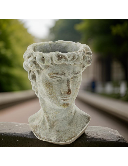 Maceta de Cemento La Colección Bridge Cabeza Griega 15.24 cm