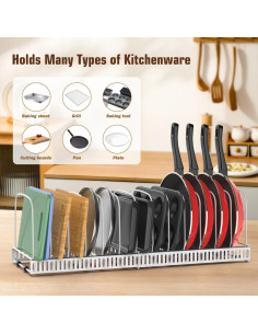 Organizador de Cocina Housolution Blanco con 14 Divisores Ajustables 2