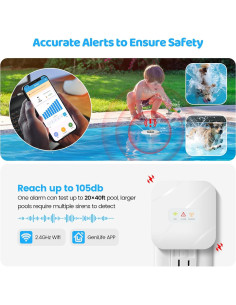 Alarma de piscina WiFi Zuomeng ZM-132 solar, 24/7 monitoreo 2