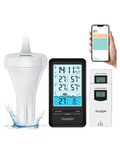 Termómetro de piscina inteligente Raddy PT-3 con 2 sensores
