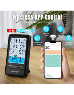 Termómetro de piscina inteligente Raddy PT-3 con 2 sensores 2