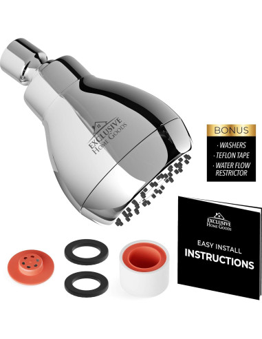 Cabezal de Ducha Alta Presión Heatsistence Cromo 9.5 LPM