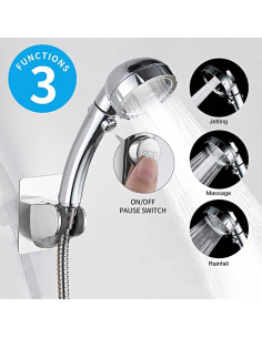 Cabezal de Ducha KAIYING Alta Presión 3 Modos Cromo 2