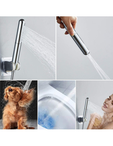 Cabezal de Ducha de Mano AAdct Cromo Redondo Alta Presión