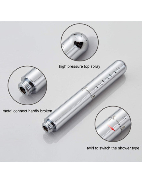 Cabezal de Ducha de Mano AAdct Cromo Redondo Alta Presión