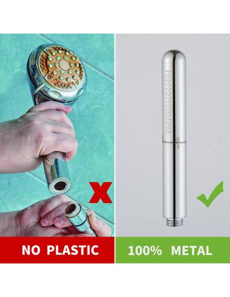 Cabezal de Ducha de Mano AAdct Cromo Redondo Alta Presión