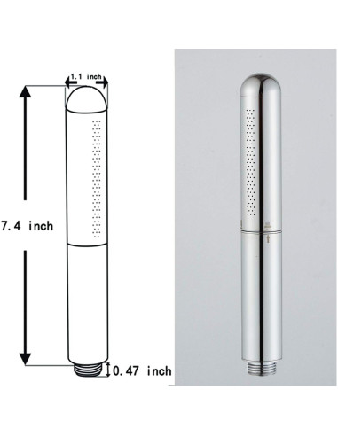 Cabezal de Ducha de Mano AAdct Cromo Redondo Alta Presión