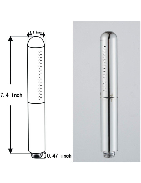 Cabezal de Ducha de Mano AAdct Cromo Redondo Alta Presión