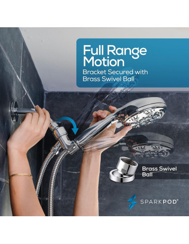 Cabezal de Ducha de Mano SparkPod 9 Modos Cromo Pulido