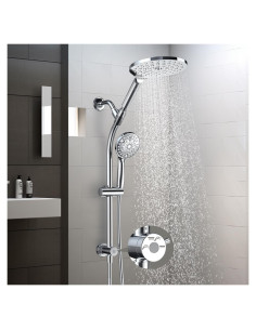 Cabezal de Ducha Dual 7.5" Egretshower con Barra Ajustable