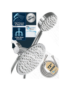 Cabezal de Ducha Doble HammerHead Showers 8" Cromo Metal