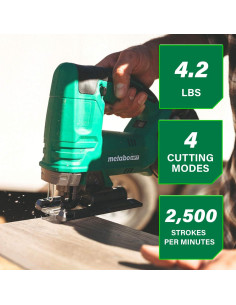 Sierra de Calar Inalámbrica Metabo HPT 18V, 1.9 kg, 2500 RPM 2