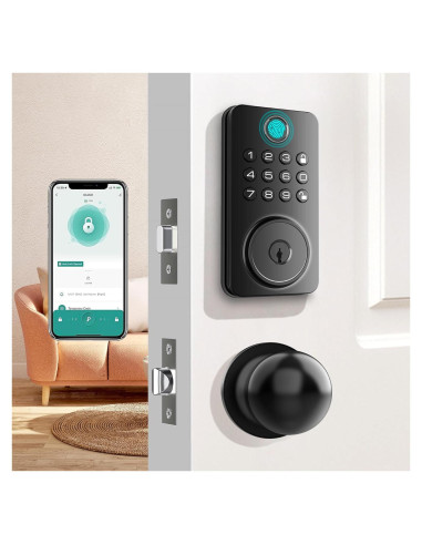 Cerradura Inteligente Biométrica Aulaborer DL-B1 - Sin Llave, Auto-Bloqueo, Control por App