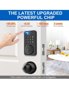 Cerradura Inteligente Biométrica Aulaborer DL-B1 - Sin Llave, Auto-Bloqueo, Control por App 2