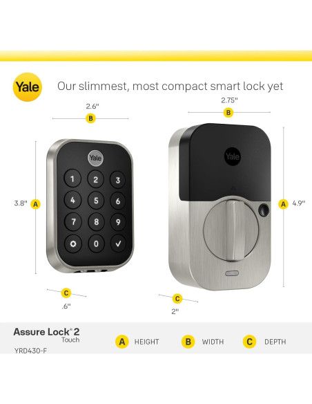 Cerradura Inteligente Yale Assure Lock 2 Touch Niquel Satinado Cerradura Inteligente Yale Assure Lock 2 Touch Niquel Satinado
