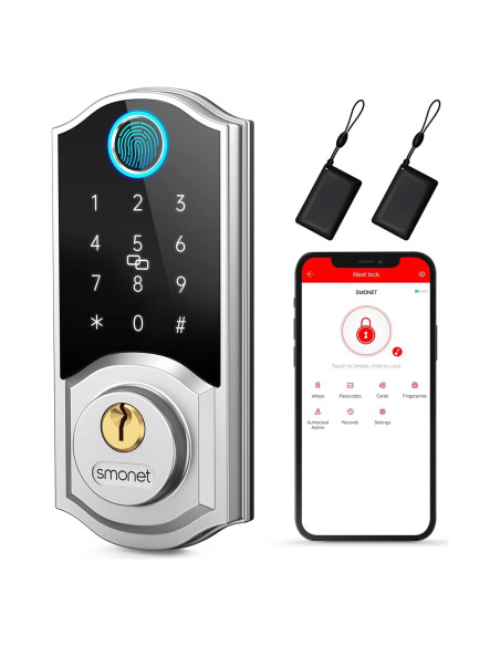 Cerradura Inteligente SMONET con Huella Dactilar y Bluetooth