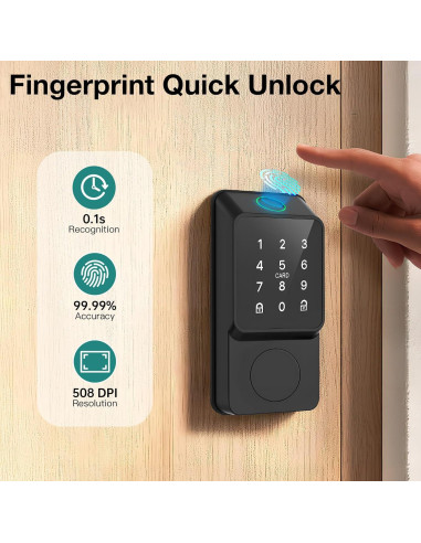 Cerradura Inteligente Mutak HS0037 Biométrica 6 en 1 con APP