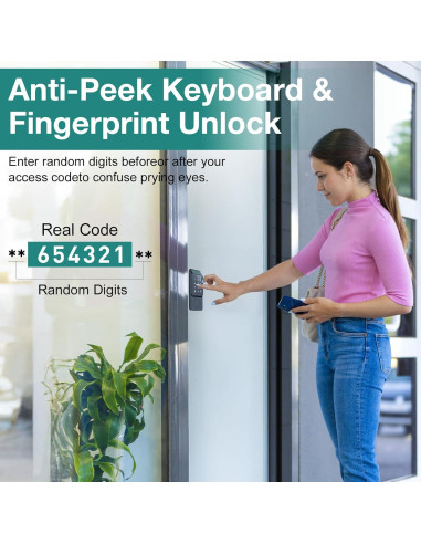 Cerradura Inteligente Mutak HS0037 Biométrica 6 en 1 con APP