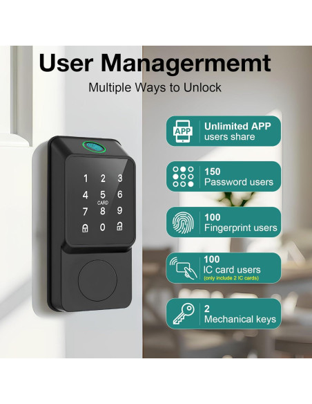 Cerradura Inteligente Mutak HS0037 Biométrica 6 en 1 con APP