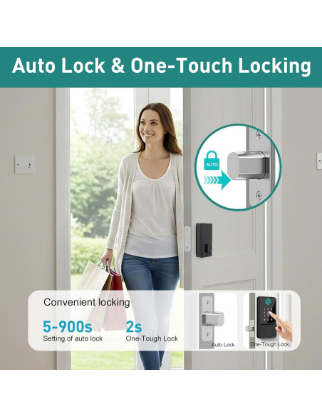 Cerradura Inteligente Mutak HS0037 Biométrica 6 en 1 con APP