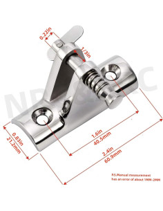 Hinge de Bimini Acero Inoxidable 316 Par 90 con Base Cóncava 2