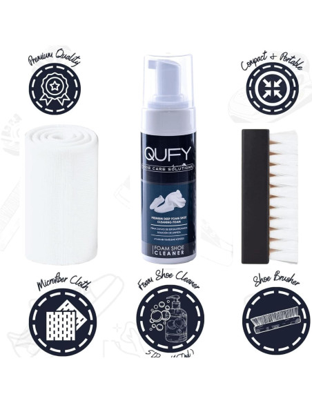 Kit Limpiador de Zapatos QUFY 3en1 para Ante y Nubuck