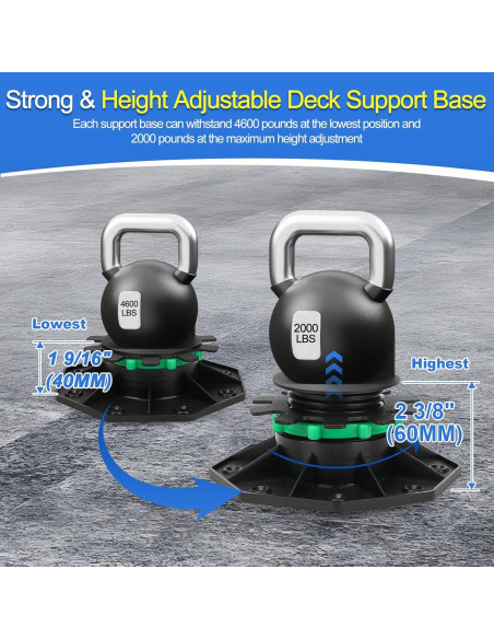 Pedestal Soporte Ajustable Zylorix 24Pack 40-60mm Negro