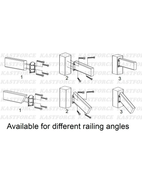 20 Soportes de Barandilla KASTFORCE KF4013 con Tornillos