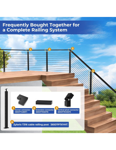 Pedestal Soporte Ajustable Zylorix 24Pack 40-60mm Negro