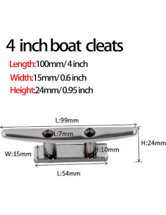 Cabos de Barco MX 10 cm Acero Inoxidable 4 Piezas 2