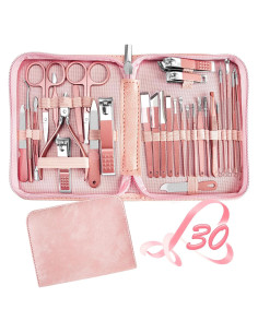 Juego de Manicura 30 en 1 RedFlow con Estuche Rosa