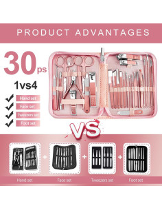 Juego de Manicura 30 en 1 RedFlow con Estuche Rosa 2