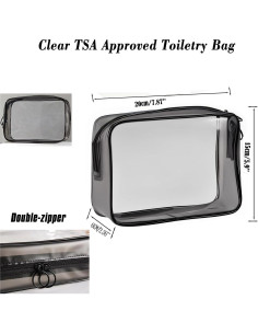 Bolsa de Aseo Transparente TSA + 8 Botellas de Viaje 100ml 2