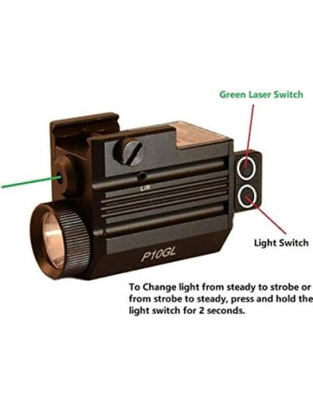Pistola Láser Verde HiLight P10GL con Linterna 500 Lúmenes USB
