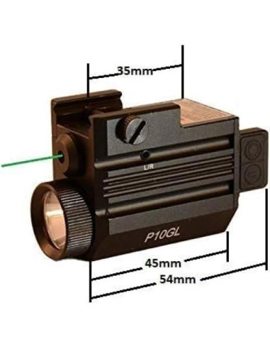 Pistola Láser Verde HiLight P10GL con Linterna 500 Lúmenes USB