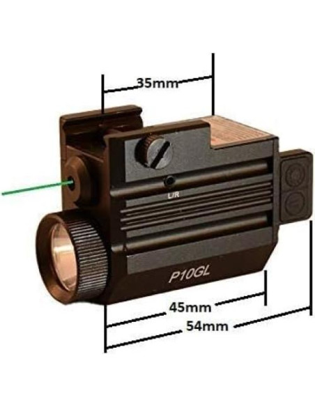 Pistola Láser Verde HiLight P10GL con Linterna 500 Lúmenes USB