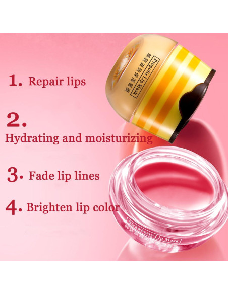 Bálsamo Labial Hidratante WFWJ Tarro de Miel y Fresa 68g