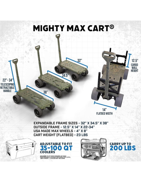 Carro Plegable Mighty Max para Exterior 113.4kg Camo