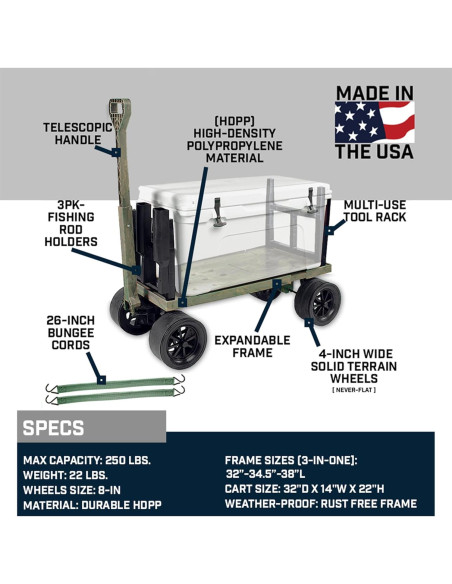 Carro Plegable Mighty Max para Exterior 113.4kg Camo