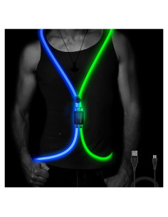 Chaleco Reflectante LED Esonstyle Azul y Verde para Correr