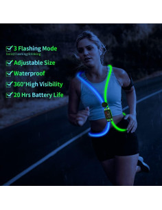 Chaleco Reflectante LED Esonstyle Azul y Verde para Correr 2