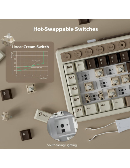 Teclado Mecánico Inalámbrico RK ROYAL KLUDGE M70 75% RGB