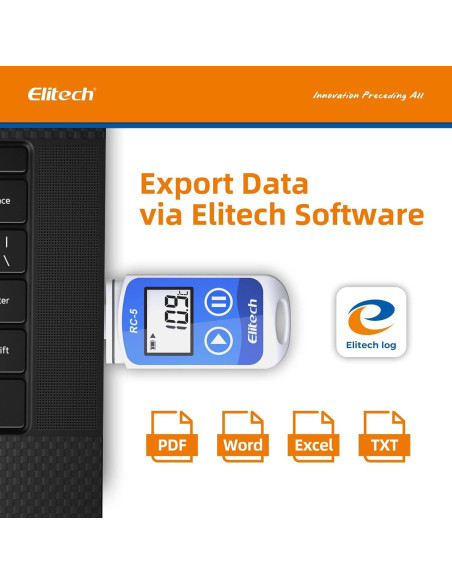 Registrador de Datos de Temperatura Elitech RC-5 USB 32000 Puntos