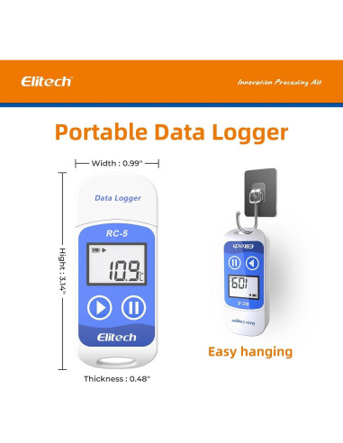 Registrador de Datos de Temperatura Elitech RC-5 USB 32000 Puntos