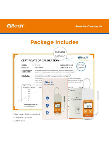 Registrador de Datos de Temperatura Elitech RC-5+ TE USB 32,000 Puntos