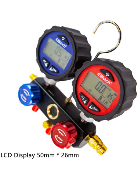 Manómetro de Refrigerante Elitech DMG-3 2 Vías Digital