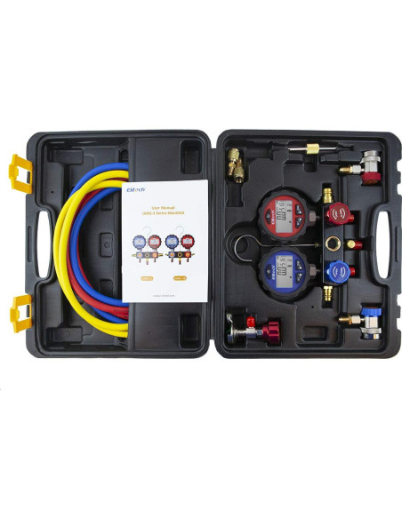 Manómetro de Refrigerante Elitech DMG-3 2 Vías Digital